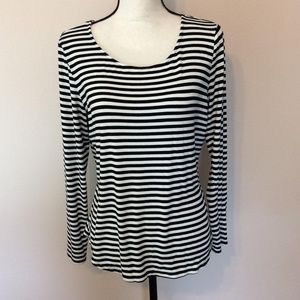{Calvin Klein} Long Sleeve Stripped Top sz L